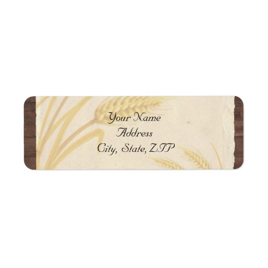 Country Wheat Grass on Parchment Return Address Label