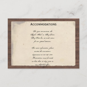 Country Wheat Grass on Parchment Wedding Enclosure Card