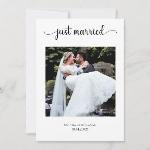 Country White & Grey Photo Wedding Announcement