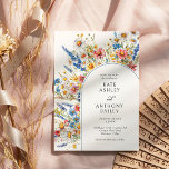 Country Wildflower Arch Wedding Invitation<br><div class="desc">Country wildflower wedding invitation with an arch frame of wild flowers in shades of pink, yellow, blue and white. Rustic flowers, elegant styling and a multi-season colour palette combine, exuding effortless charm. The tapestry of colours in this pretty floral design will complement wedding settings from country estates through to informal...</div>