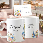 Country Wildflower Bridesmaid Wedding Gift Coffee Mug<br><div class="desc">Country wildflower wedding gift mug for your bridesmaids, with colourful bouquets of wild flowers in shades of pink, yellow, blue and white. Rustic flowers, elegant styling and a multi-season colour palette combine, exuding effortless charm. The tapestry of colours in this pretty floral design will complement wedding settings from country estates...</div>