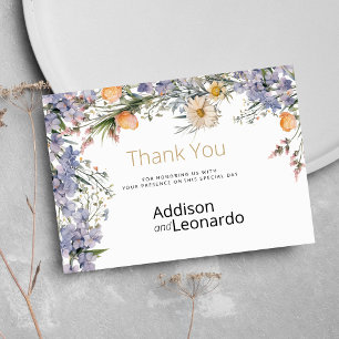 Country wildflower flowers rustic Thank You Invitation