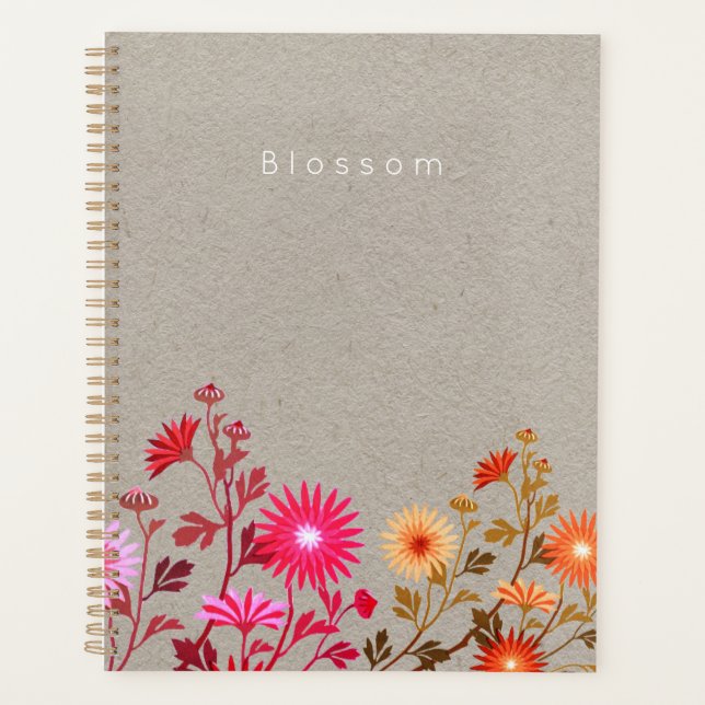 Country Wildflowers Kraft Floral Planner (Front)