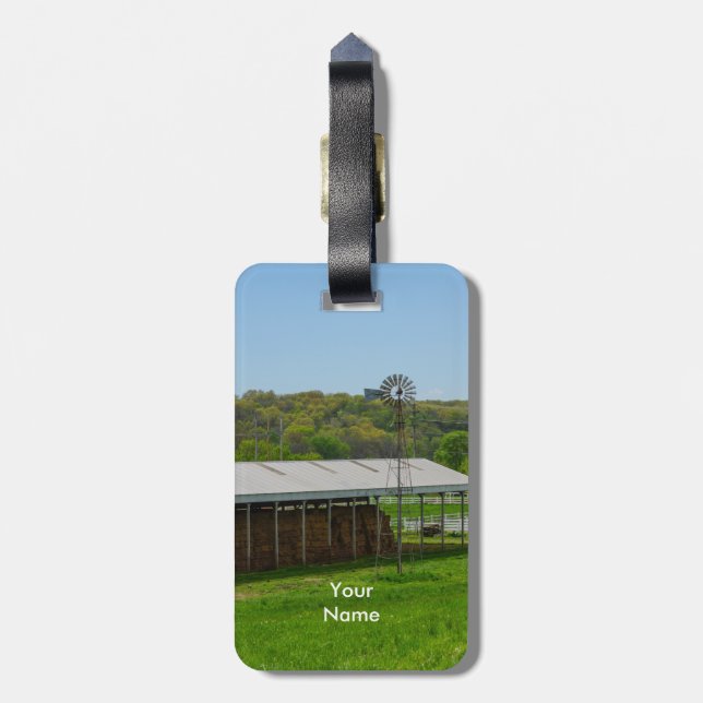 Country Windmill Luggage Tag (Back Vertical)