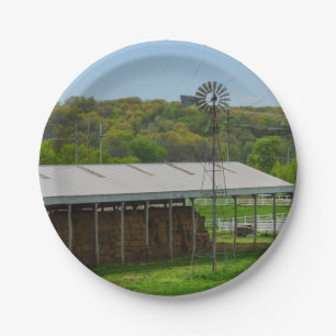 Country Windmill Paper Plate