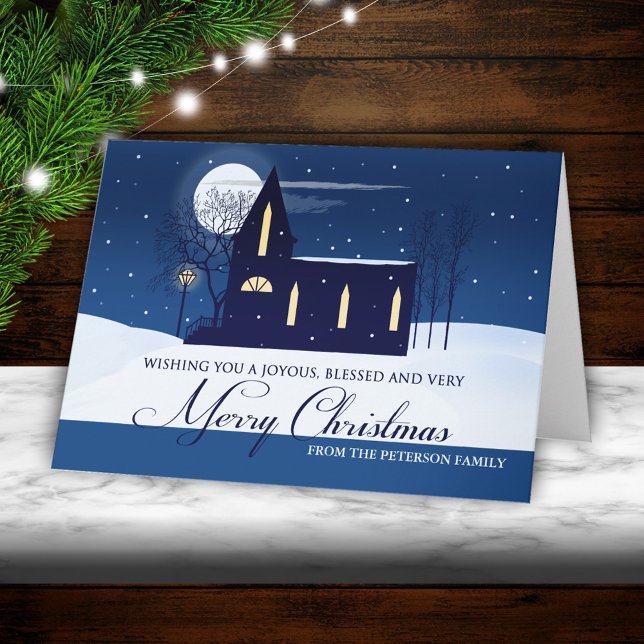 Country Winter Church Merry Christmas Card (Creator Uploaded)