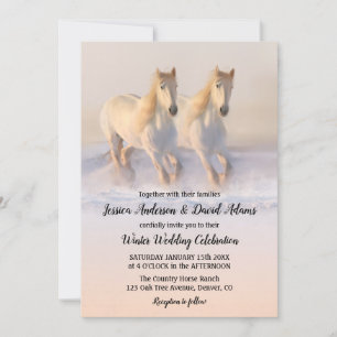 Country Winter Horses Wedding Invitation