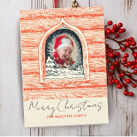 Country Winter Log Cabin Christmas Photo