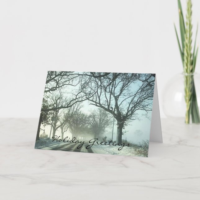 Country Winter Road Christmas Card (Front)