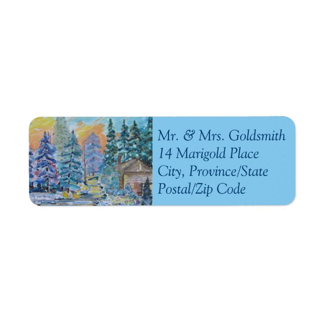 Country Winter Scene Return Address Label (Front)