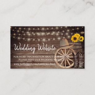 Country Wood Barrel - Sunflower - Wedding Website Enclosure Card