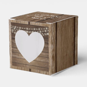 Country Wood Lights Ball Jar Favour Box