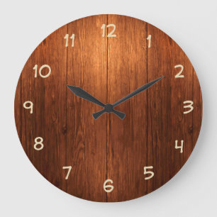 Country Wood Look Kitchen Clock
