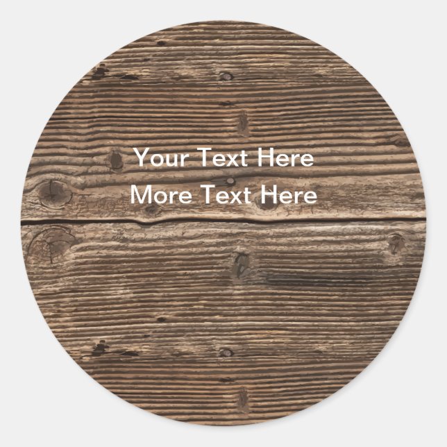 Country Wood Pattern Message Sticker Labels (Front)