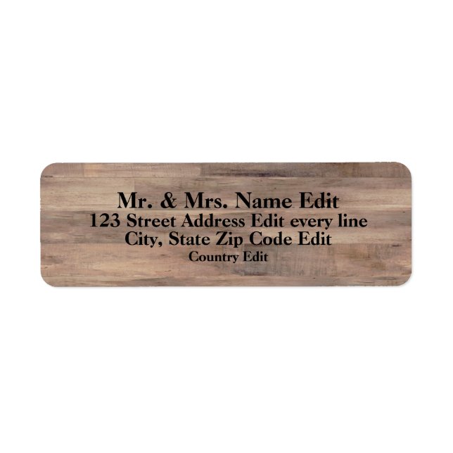 Country wood Return Address label (Front)