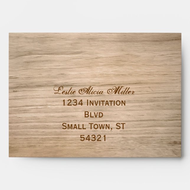 Country Wooden Rustic Envelope (Front)
