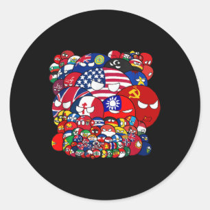 Country World War Funny Classic Round Sticker