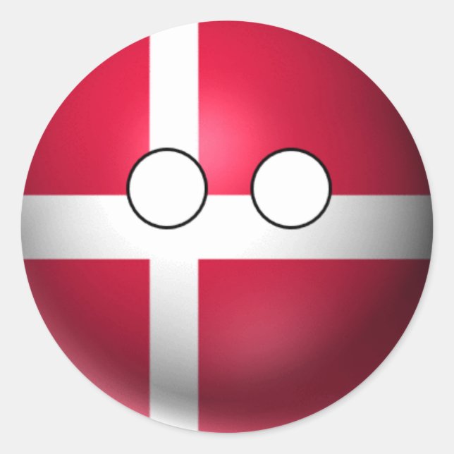 Countryball Denmark - Neutral Expression Classic Round Sticker (Front)