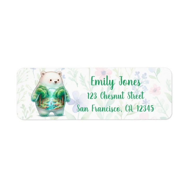 Countryside Bear Dreamscape Return Address Label (Front)