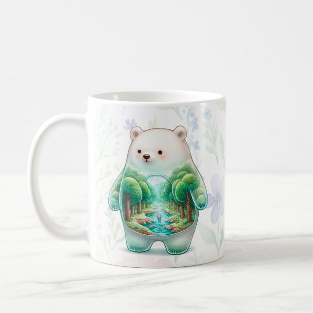 Countryside Bear / Rabbit Dreamscape Coffee Mug (Left)
