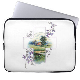 Countryside Christian Cross  Laptop Sleeve