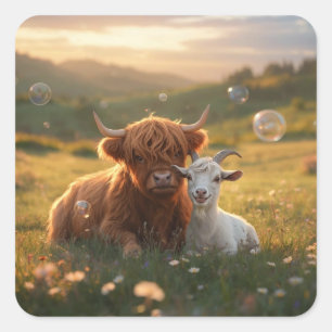 Countryside Companions Square Sticker