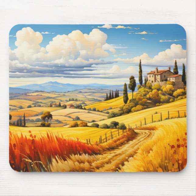 Countryside Concept Abstract Colourful Scenery Art Mouse Pad (Front)