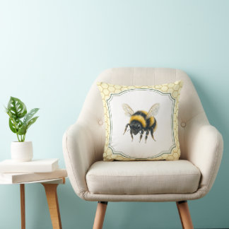 Countryside Cushion with Bumblebee
