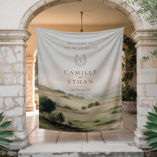 Countryside Estate Wedding Welcome Sign Tapestry