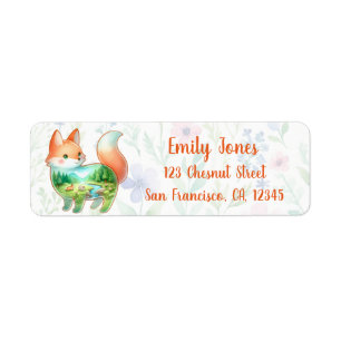 Countryside Fox Dreamscape Return Address Label