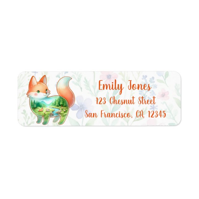 Countryside Fox Dreamscape Return Address Label (Front)