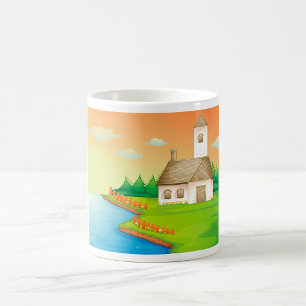 Countryside House by the Lake Coffee Mug
