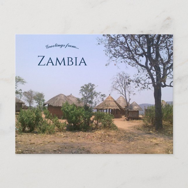 Countryside Houses in Zambia Postcard (Front)