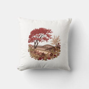 Countryside in the Autumn Quilling effect design Cushion