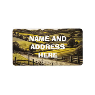 countryside landscape address labels