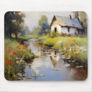 Countryside Landscape Impressionism Mouse Pad