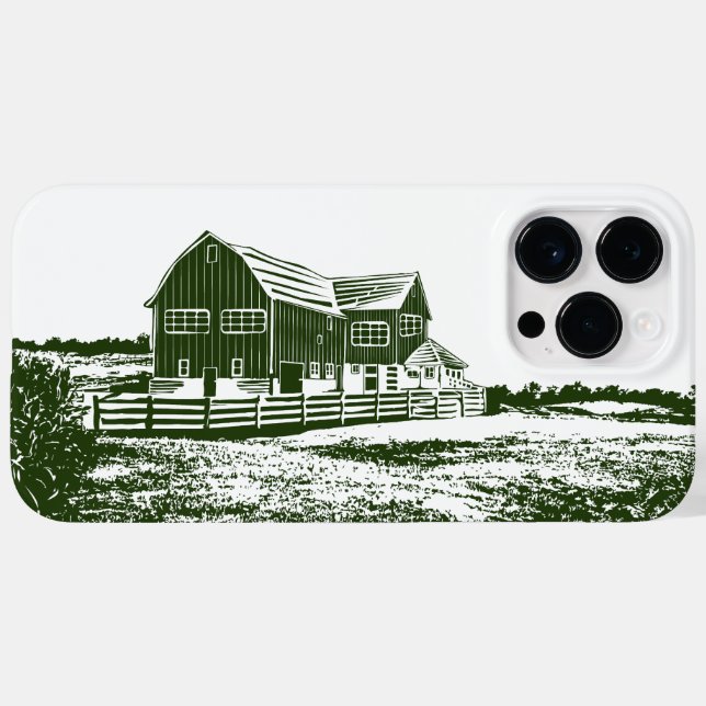 Countryside landscape woodcut style farm house Case-Mate iPhone case (Back (Horizontal))