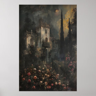 Countryside Manor Estate Cottage Landscape Poster