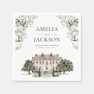 Countryside Manor Wedding Invitation Napkin