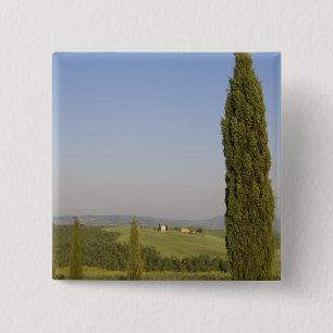 Countryside near Pienza. Val d'Orcia, Siena 15 Cm Square Badge