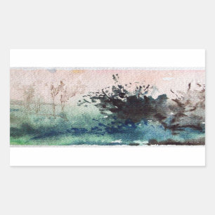 COUNTRYSIDE OF MAREMMA TUSCANY LANDCSAPE RECTANGULAR STICKER