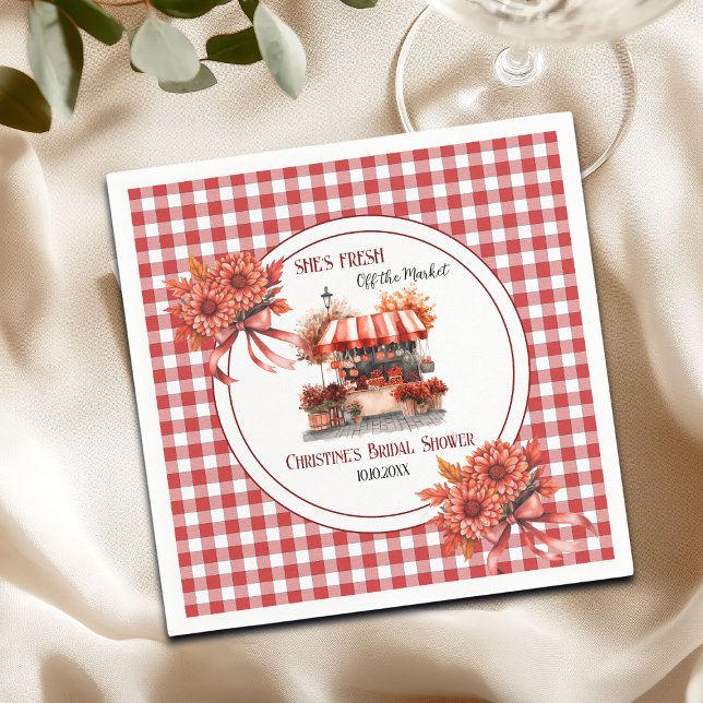 Countryside Picnic Gingham Bridal Shower  Napkin (Creator Uploaded)