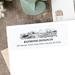 Countryside Rustic Farmland Return Address  Label
