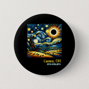 Countryside Total Solar Eclipse Canton Ohio 6 Cm Round Badge