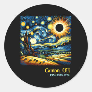 Countryside Total Solar Eclipse Canton Ohio Classic Round Sticker