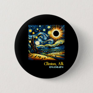 Countryside Total Solar Eclipse Clinton Arkansas 6 Cm Round Badge