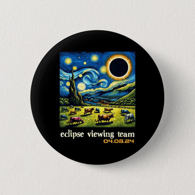 Countryside Total Solar Eclipse Eclipse Viewing 6 Cm Round Badge (Front)
