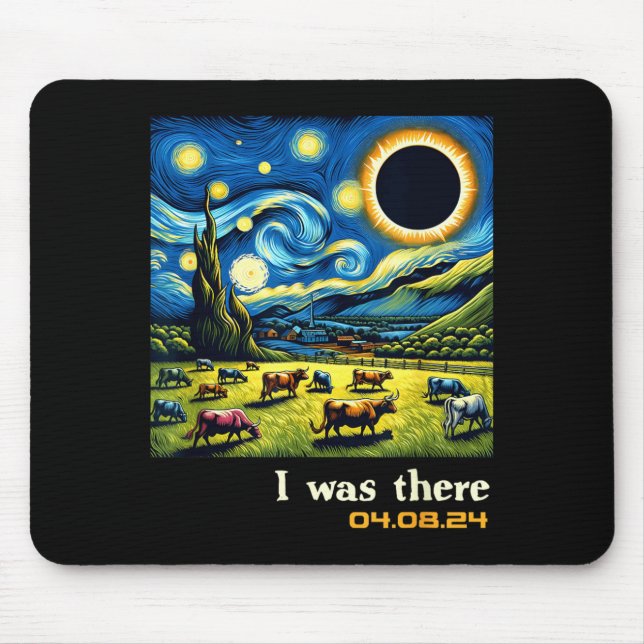 Countryside Total Solar Eclipse Was There April 8 Mouse Pad (Front)