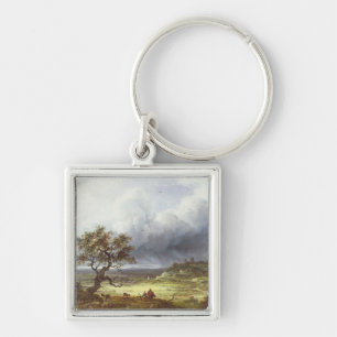 Countryside under a Stormy Sky Key Ring