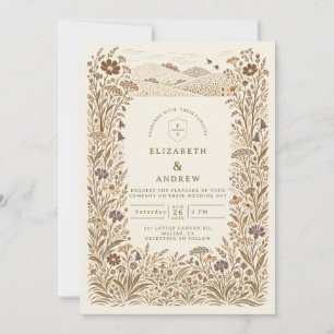 Countryside Wildflower Wedding Invitation